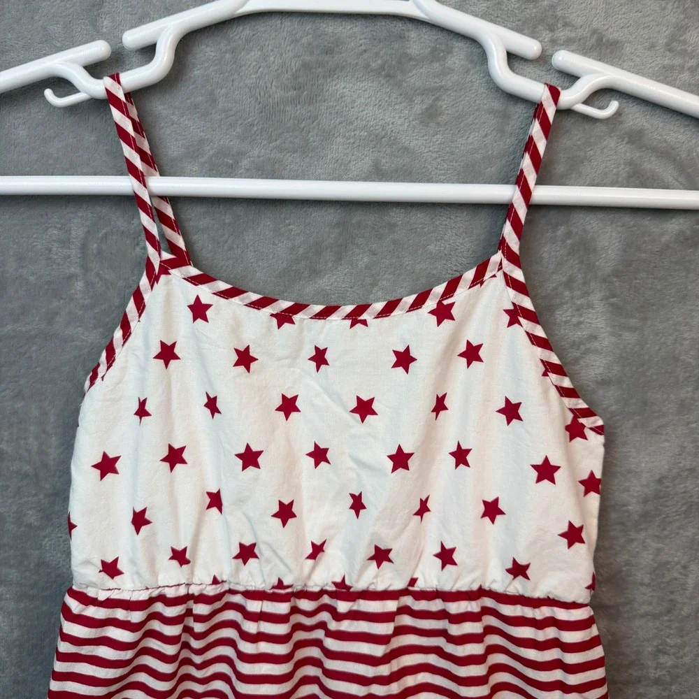 The Childrens Place Dress Girls 14 Red White Blue Stars Stripes Patriotic Summer